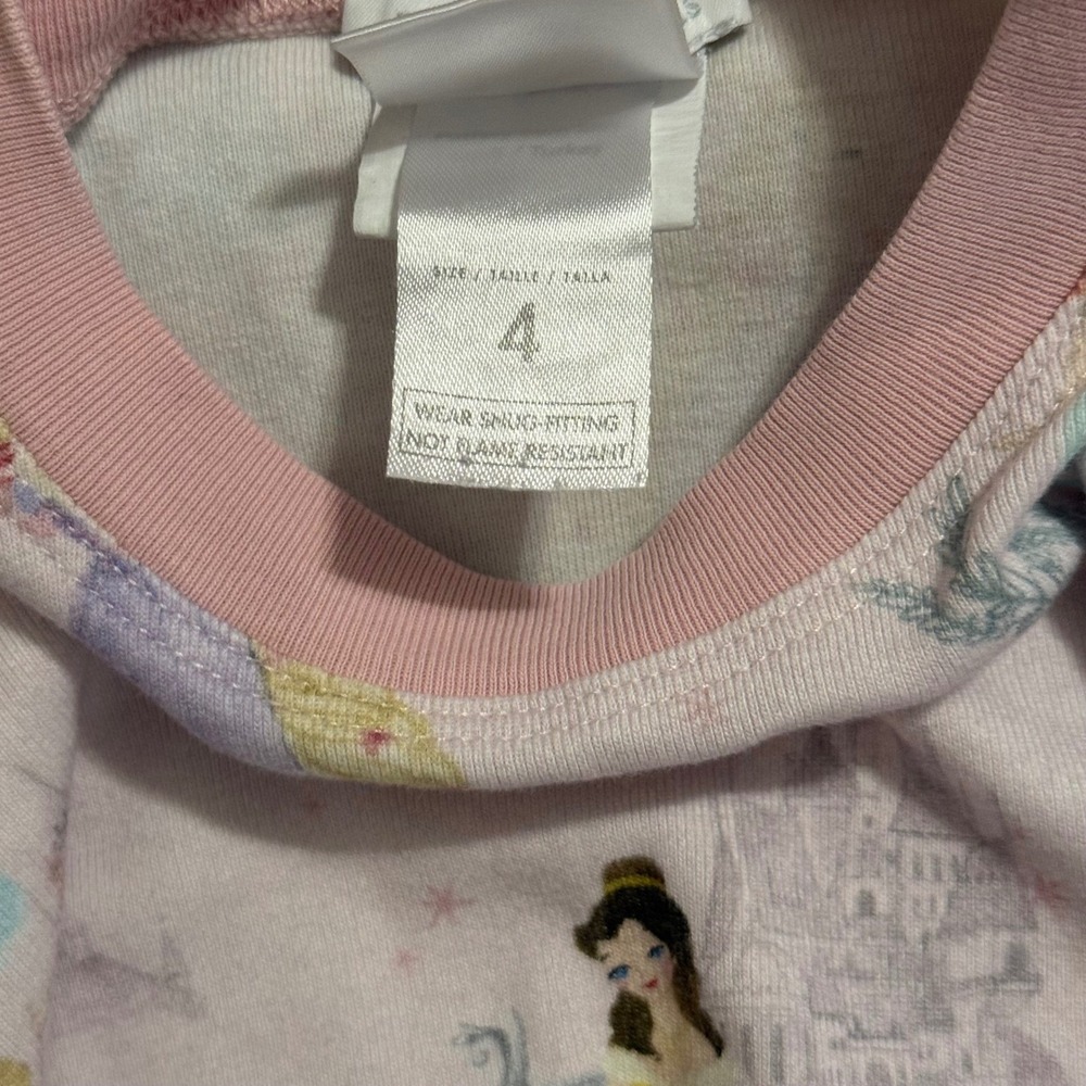 Pottery Barn Kids Disney Princess Mary Blair Pajama Set Pink Size 4 - Picture 7 of 9